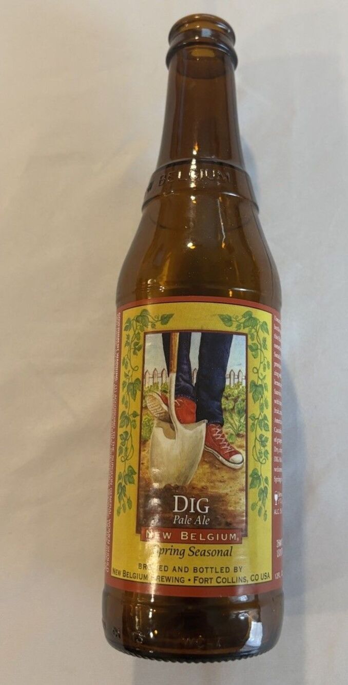 New Belgium Dig Pale Ale Beer Bottle Glass Ft Collins Spring 2013 Discontinued